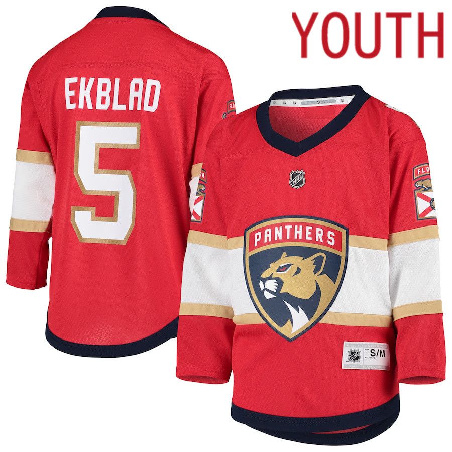 Youth Florida Panthers 5 Aaron Ekblad Red Home Replica Player NHL Jersey
